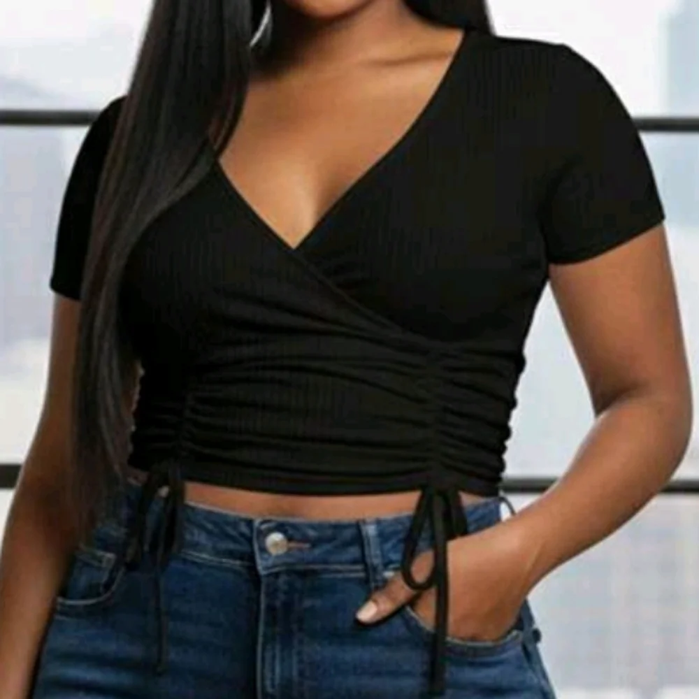 Jennifer Lopez Black Sheer Sleeve Blouse - Picture 4 of 5